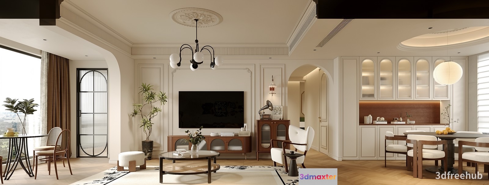 Modern Living Room 3D Model - 20491 - VRAY Render
