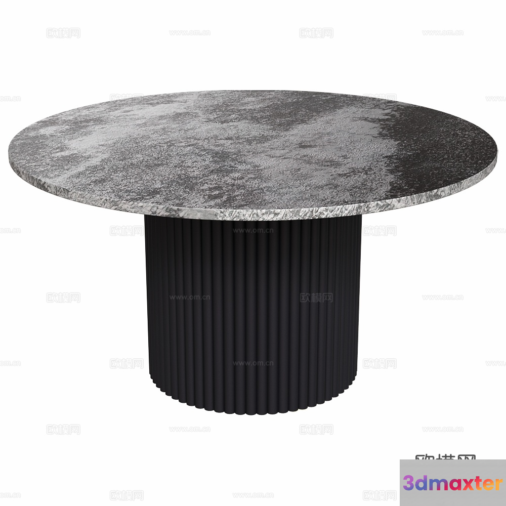 A Round Table With A Textured Surface 3D Model - 15885 - VRAY Render