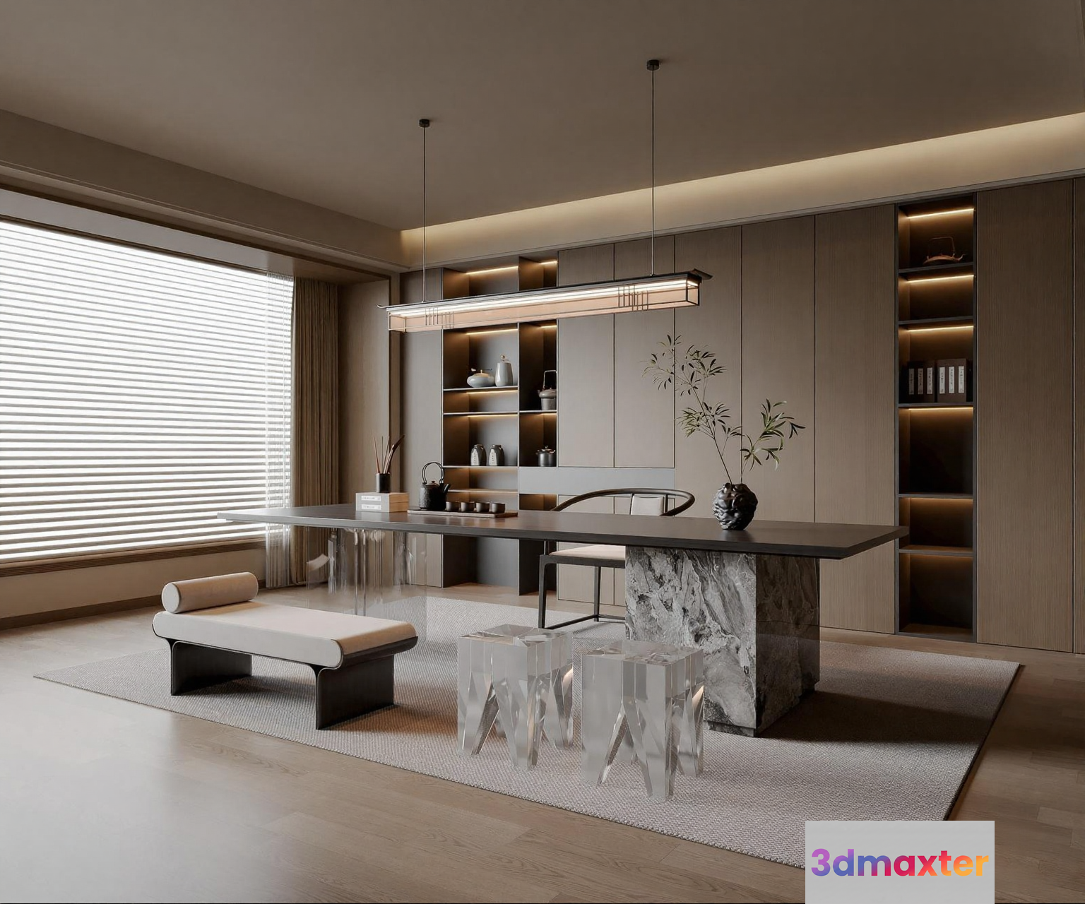 Modern Office Space 3D Model - 2399 - VRAY Render
