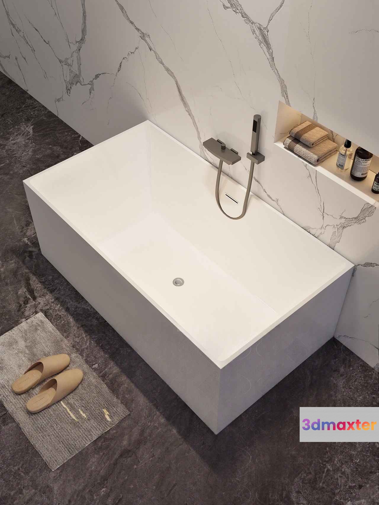Modern White Bathtub 3D Model - 9204 - VRAY Render