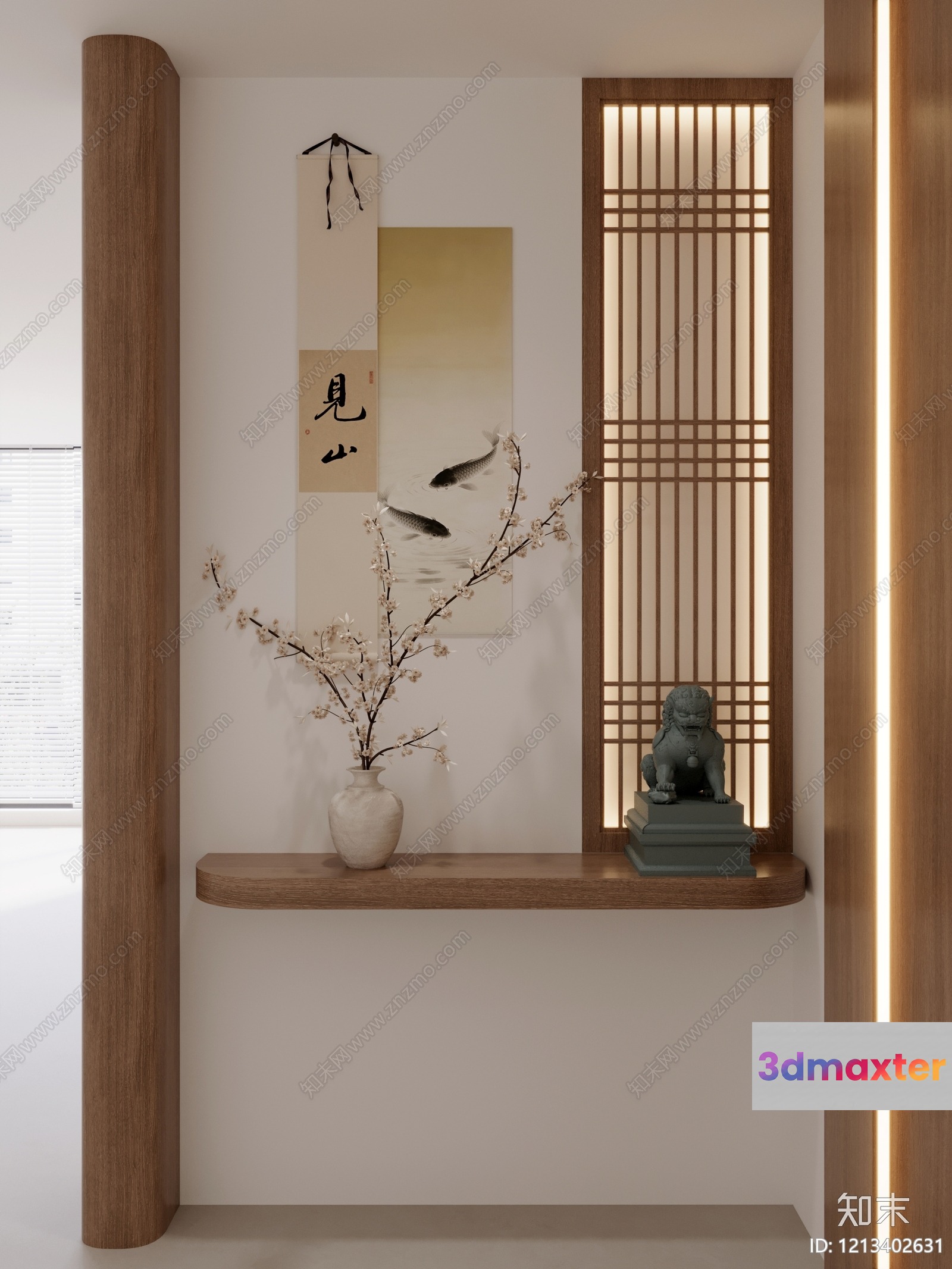 Modern Asian Decor 3D Model - 20774 - VRAY Render