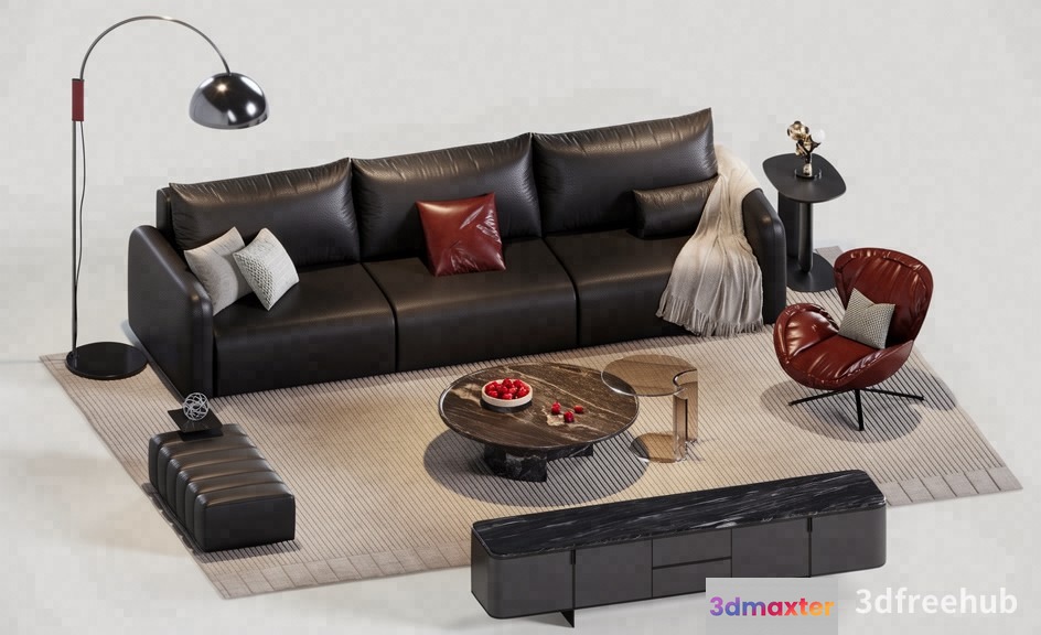 Modern Living Room 3D Model - 22885 - VRAY Render