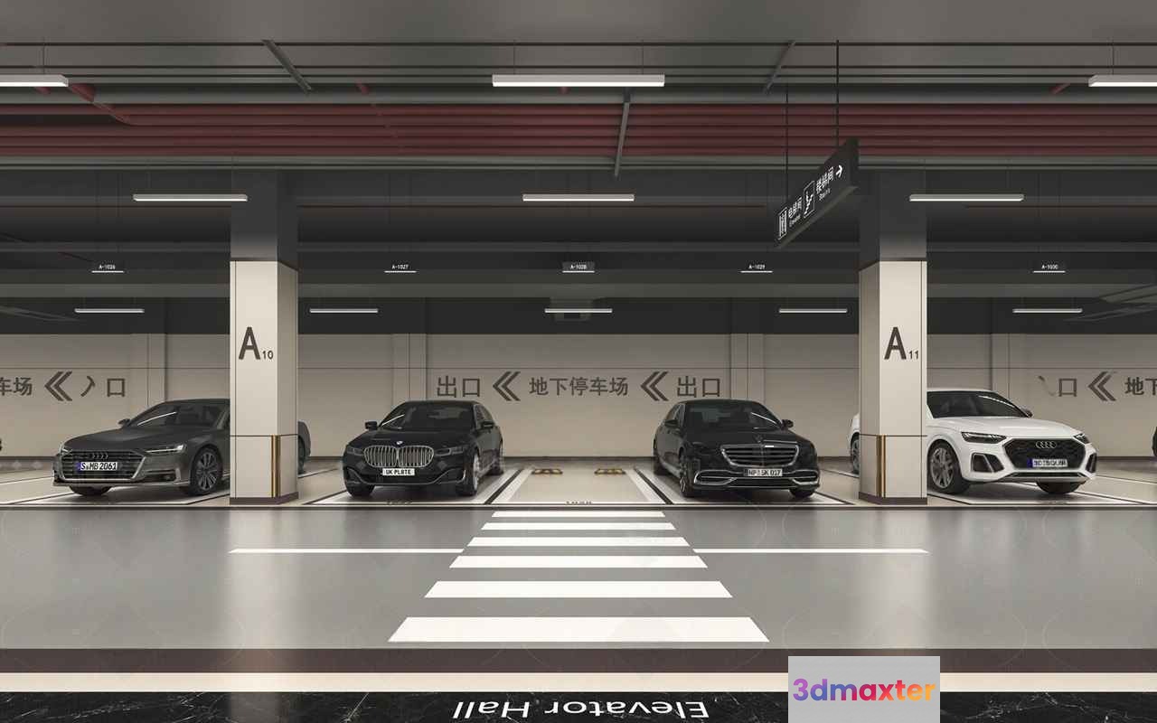 A Car Parking Garage 3D Model - 22339 - VRAY Render