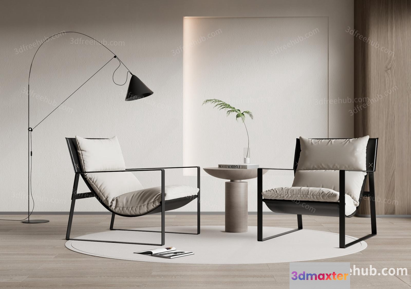 Two Chairs In A Room 3D Model - 19646 - VRAY Render