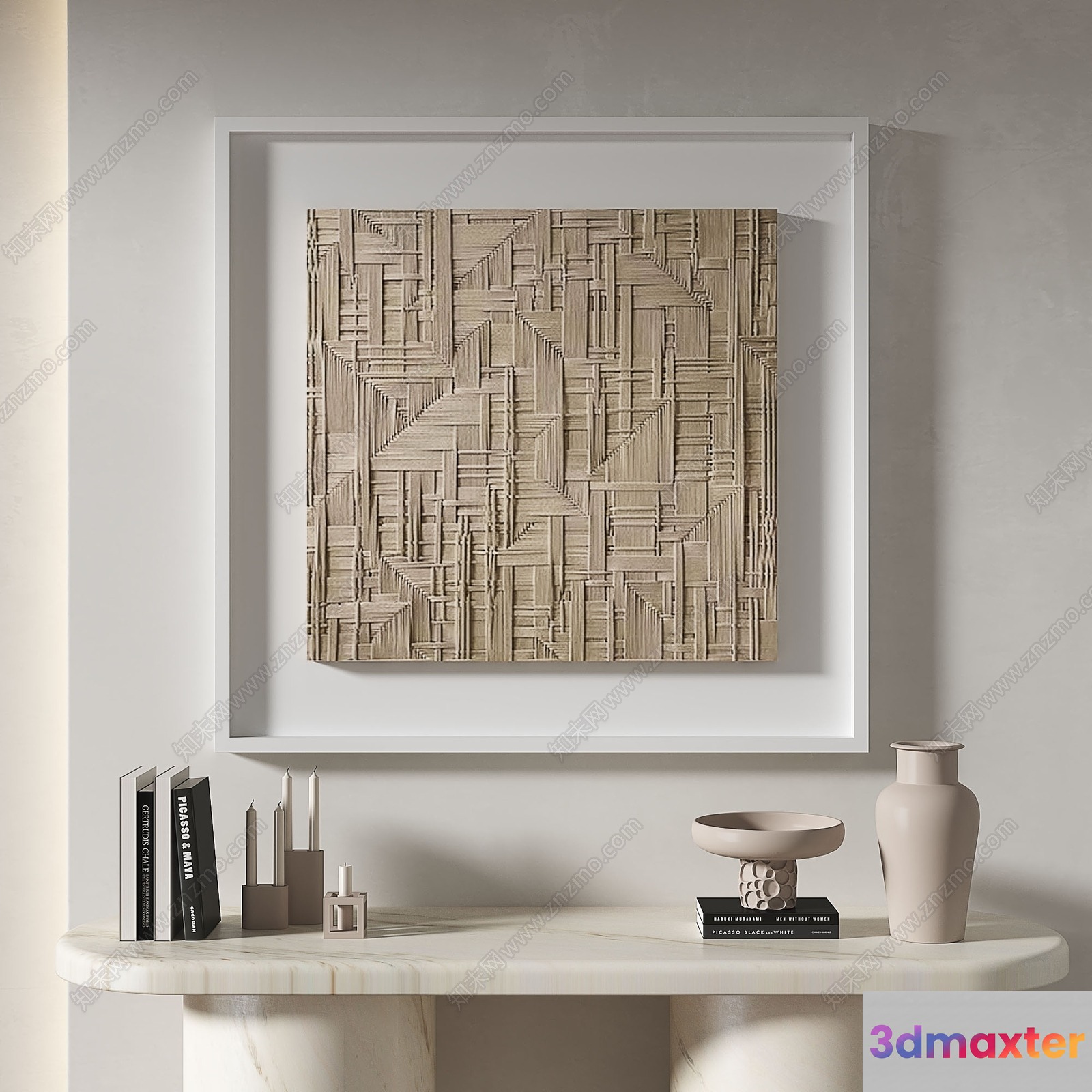 Modern Beige Artwork 3D Model - 12587 - VRAY Render
