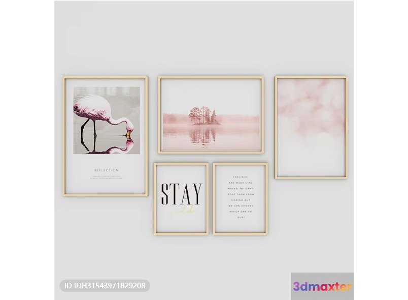 Artwork On A Wall 3D Model - 2691 - VRAY Render