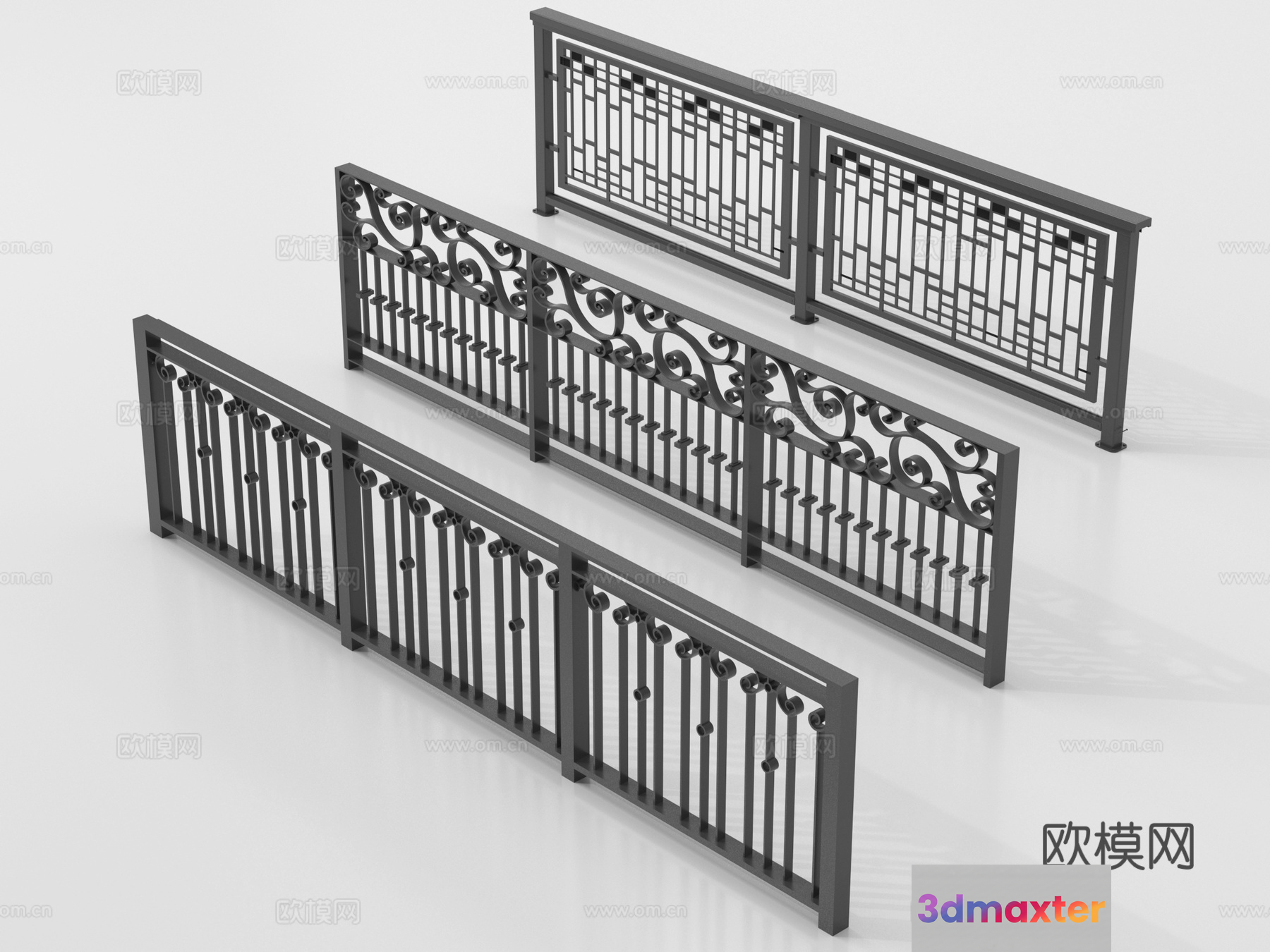 A Metal Railing 3D Model - 6484 - VRAY Render
