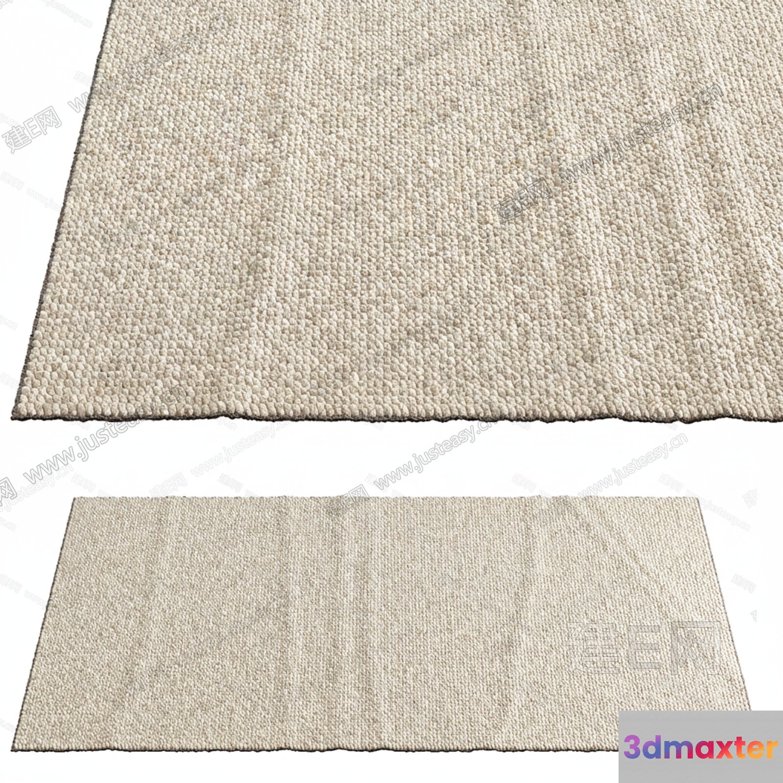 A Beige Rug 3D Model - 6811 - VRAY Render