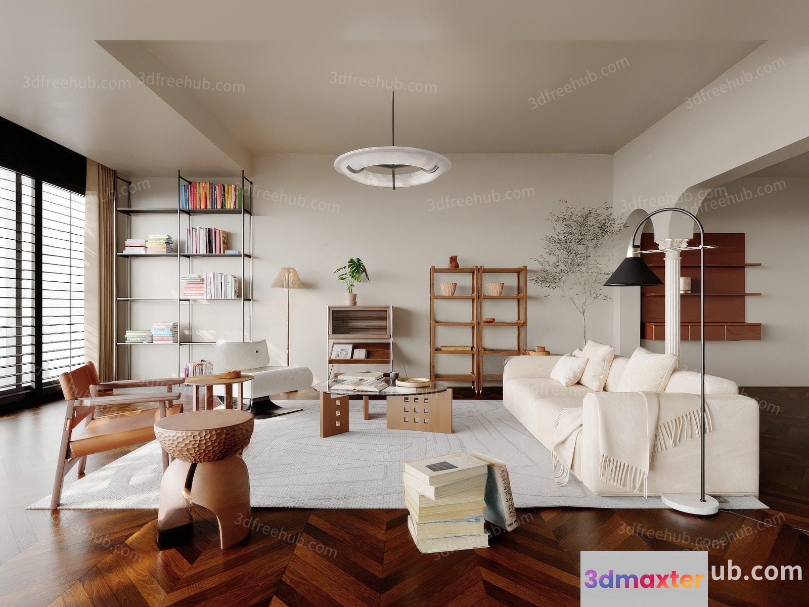 Modern Living Room 3D Model - 18996 - VRAY Render