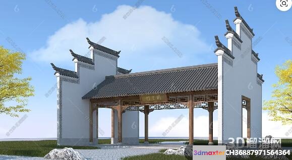 Traditional Chinese Architecture 3D Model - 16530 - VRAY Render
