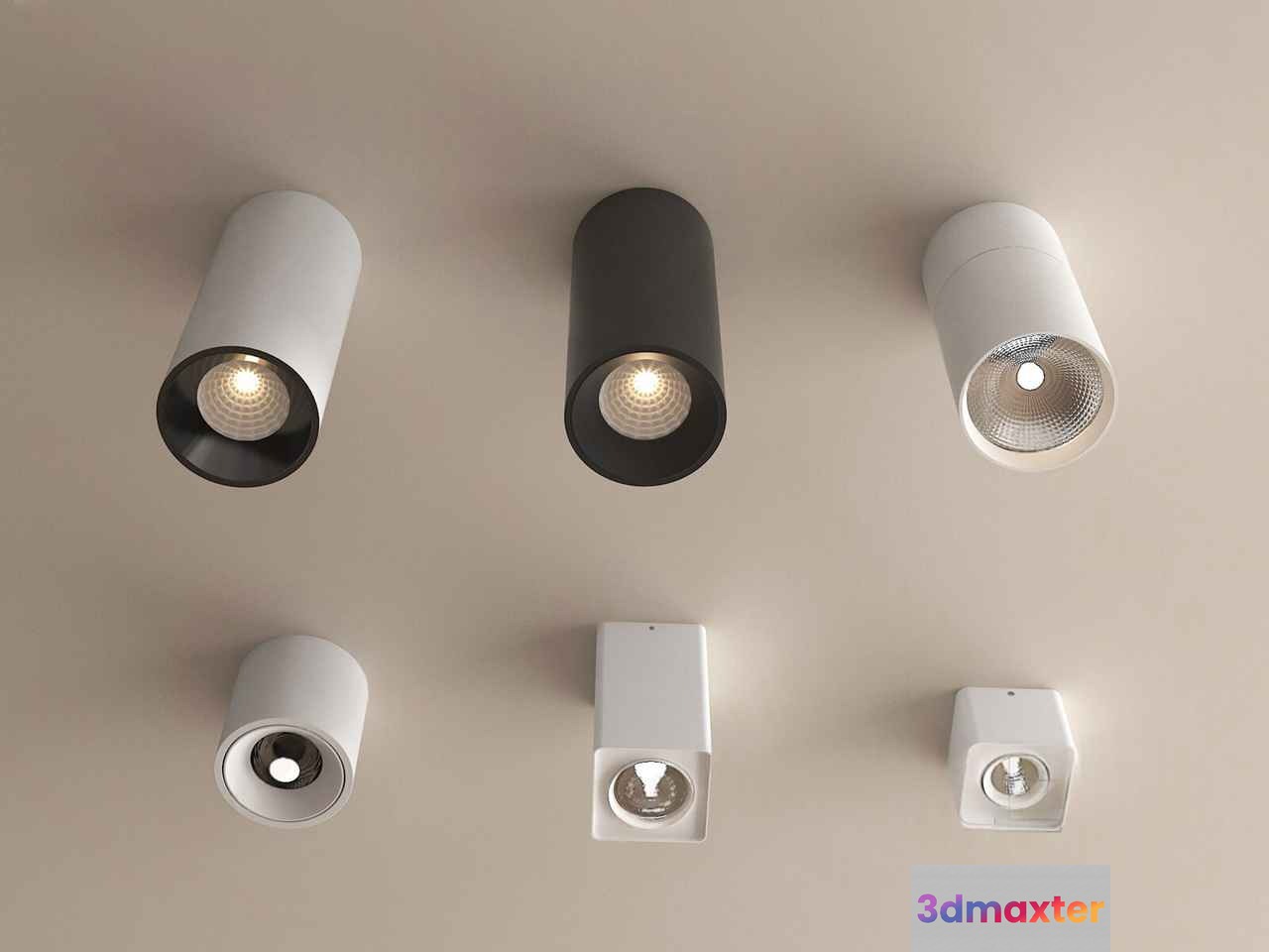White Track Lights 3D Model - 15696 - VRAY Render