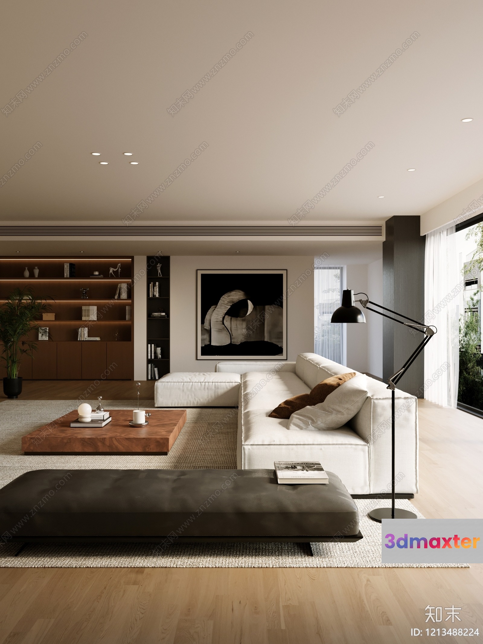 Modern Living Room 3D Model - 6088 - VRAY Render
