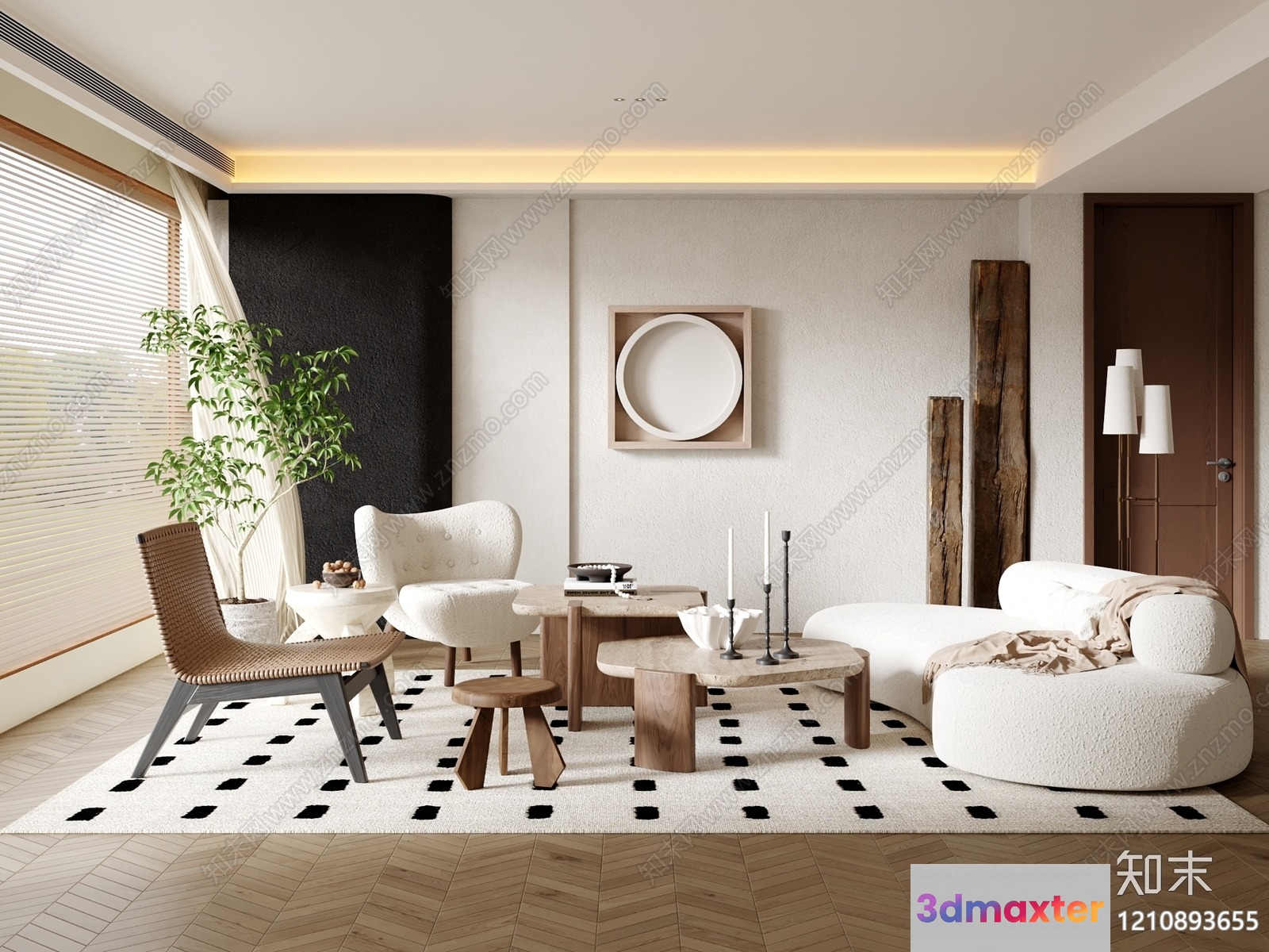 Modern Living Room 3D Model - 3892 - VRAY Render