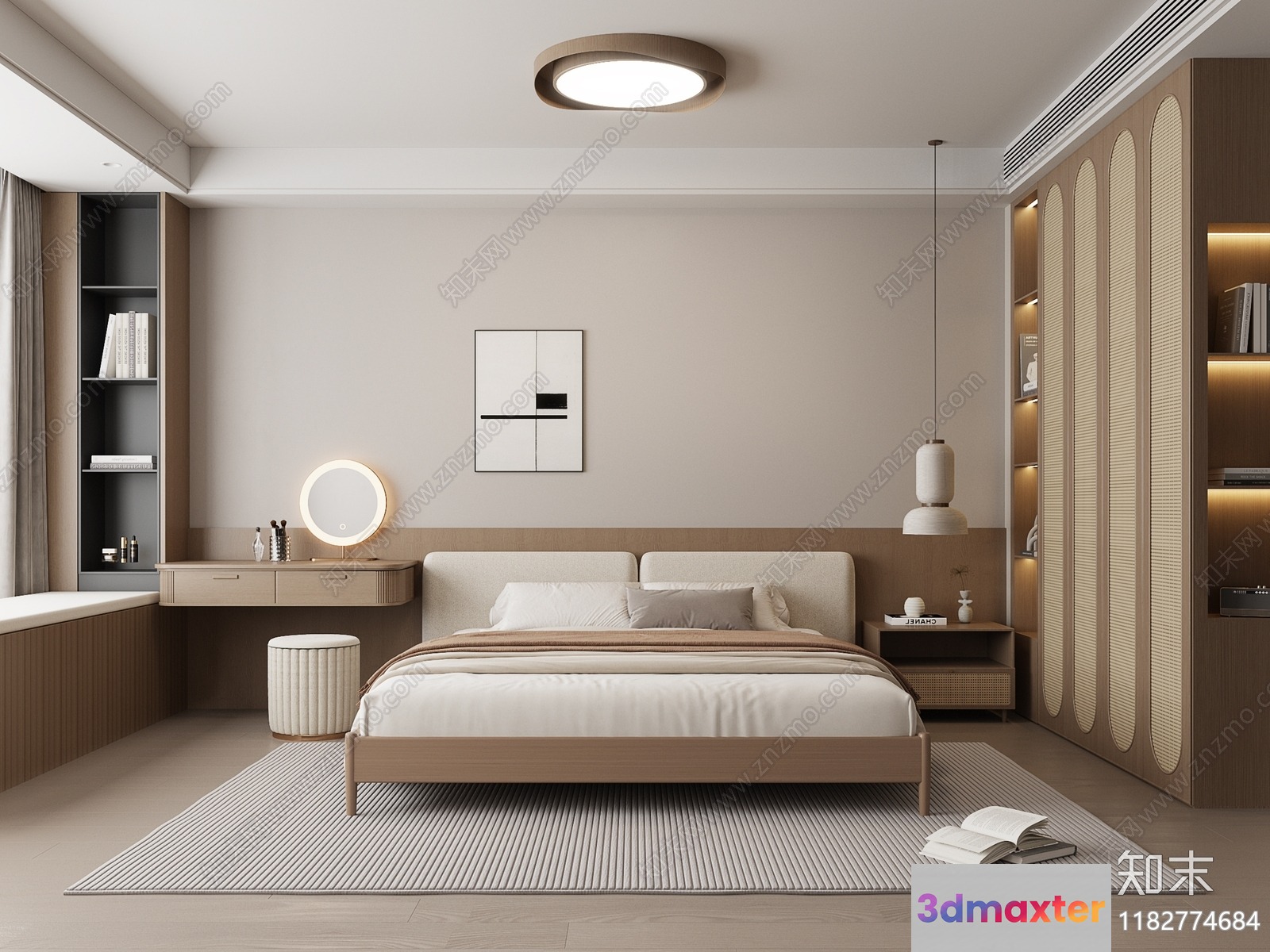 Cozy Bedroom 3D Model - 8223 - CORONA Render