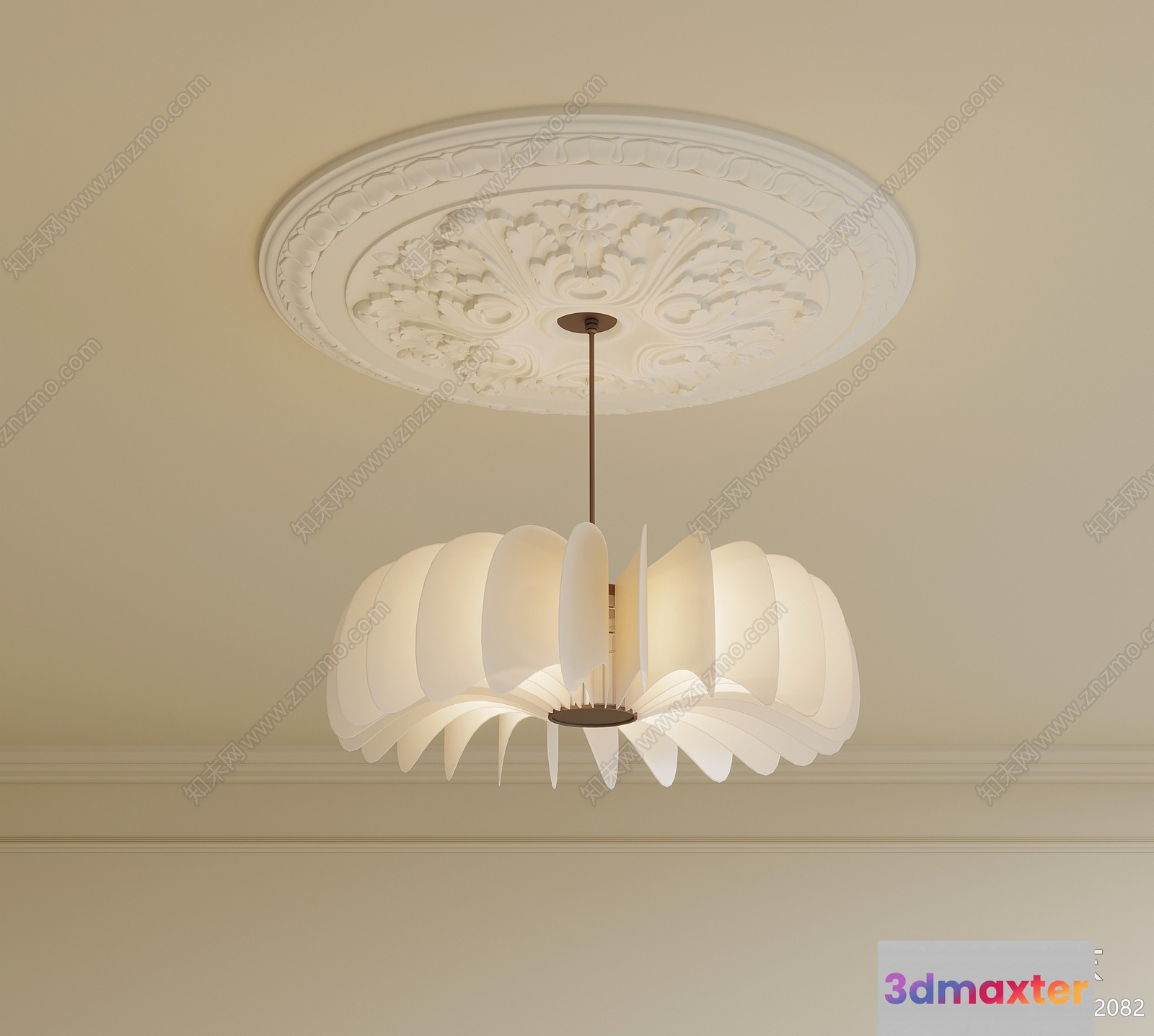 Cozy White Lighting Fixture 3D Model - 7440 - VRAY Render
