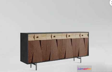 Mid-Century Sideboard 3D Model - 12831 - VRAY Render