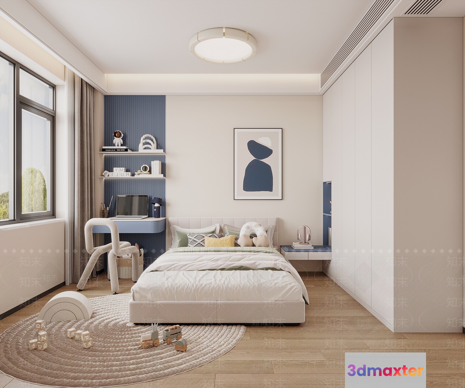 Cozy Modern Bedroom 3D Model - 13662 - VRAY Render