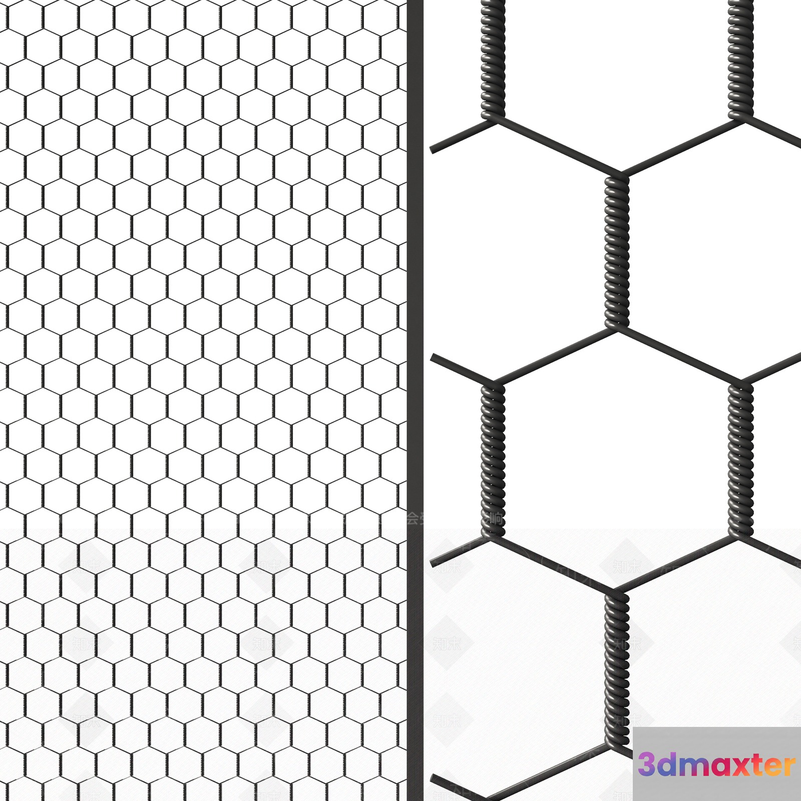 Modern Metal Screen 3D Model - 8379 - VRAY Render
