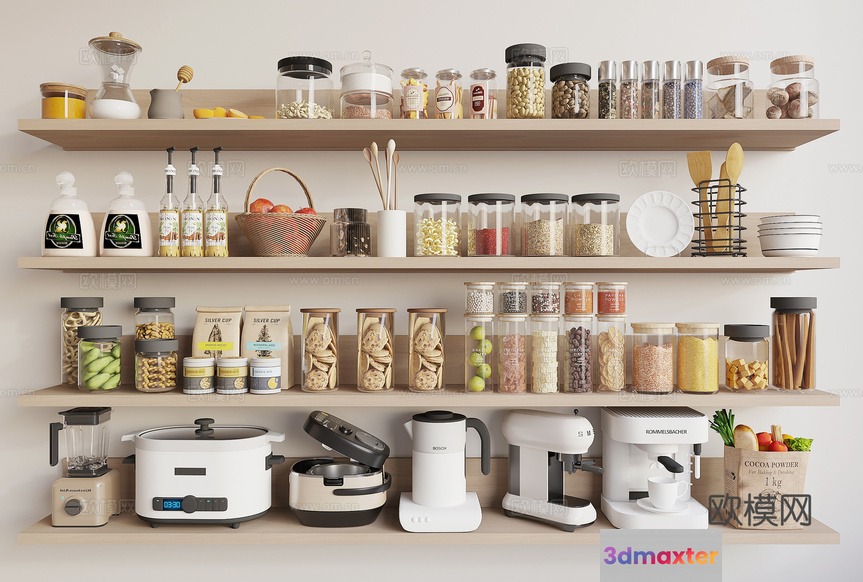 Modern Kitchen Appliances 3D Model - 8071 - VRAY Render