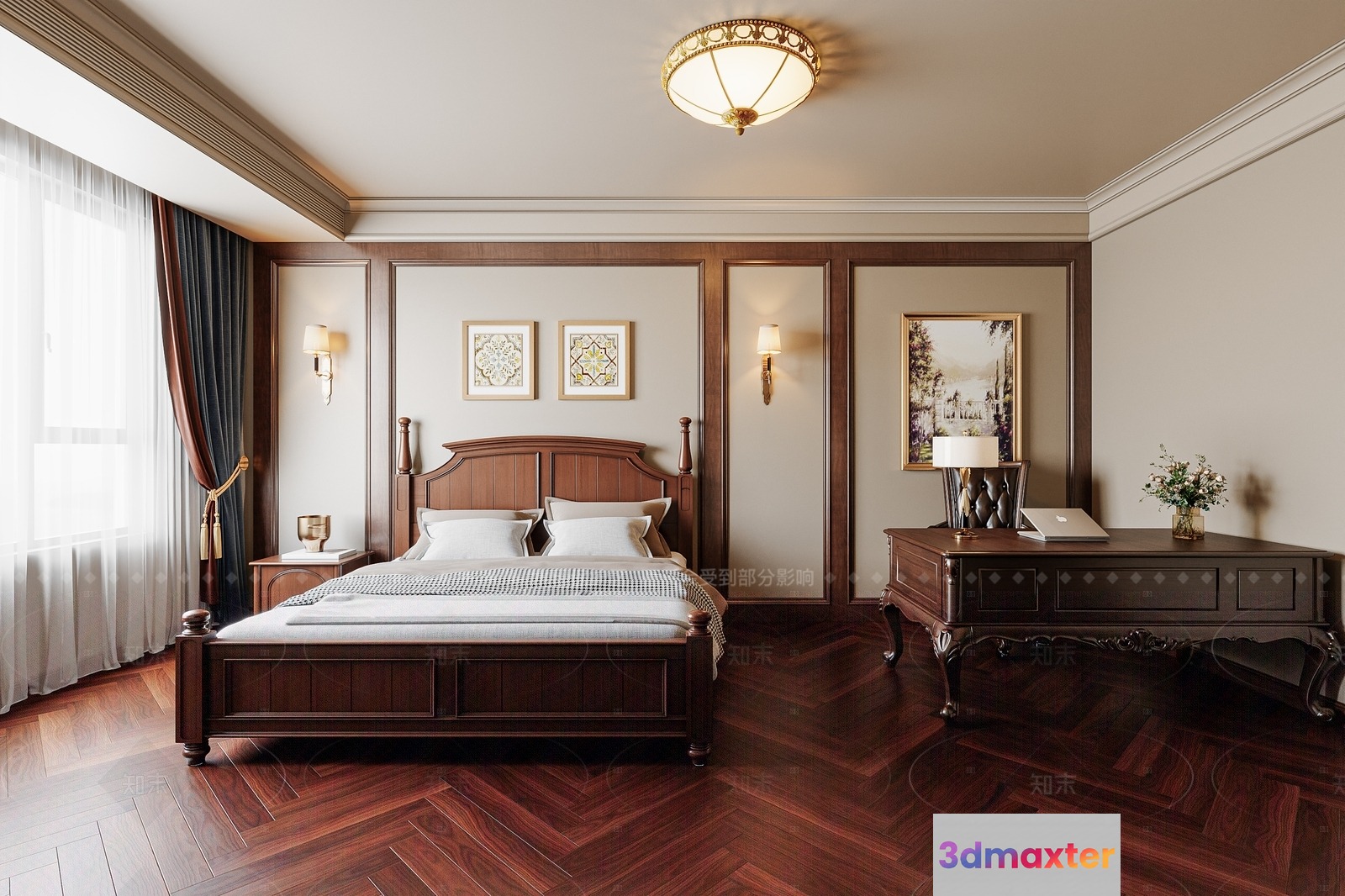 A Cozy Bedroom 3D Model - 4400 - VRAY Render