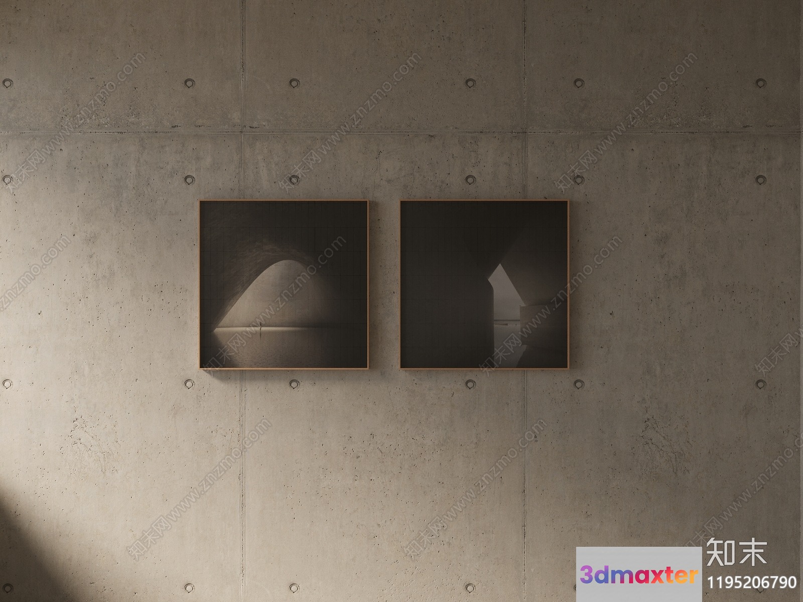 Abstract Geometric Art On A Concrete Wall 3D Model - 7936 - CORONA Render