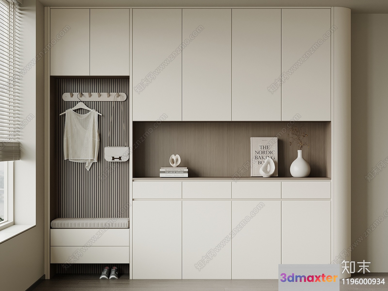 A Modern Closet With Built-In Cabinets 3D Model - 4232 - VRAY Render