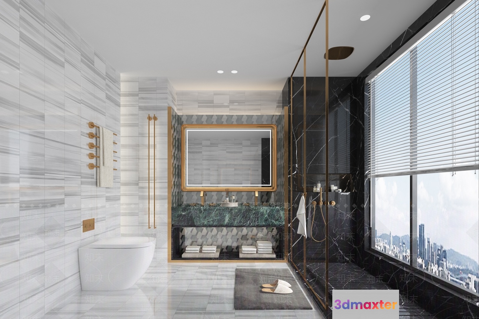 Modern Bathroom Decor 3D Model - 4669 - VRAY Render