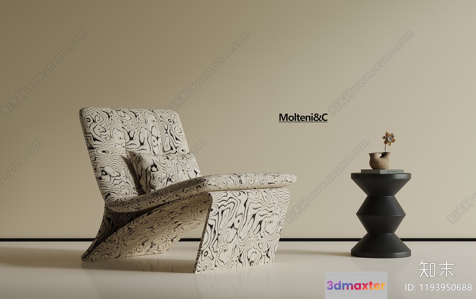 Modern Lounge Chair 3D Model - 19495 - VRAY Render