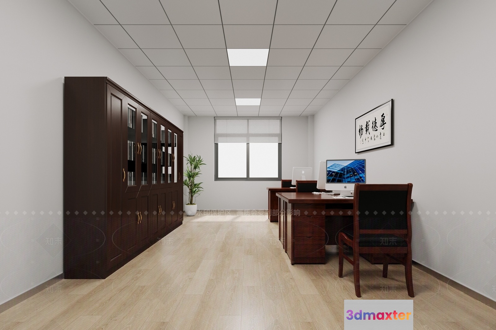A Wooden Desk 3D Model - 4974 - VRAY Render