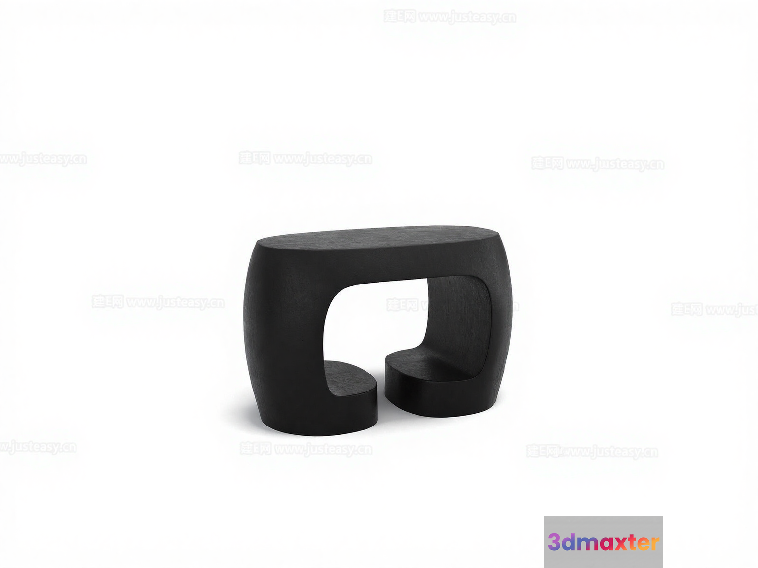 Black Stool With A Unique Design 3D Model - 9292 - CORONA Render