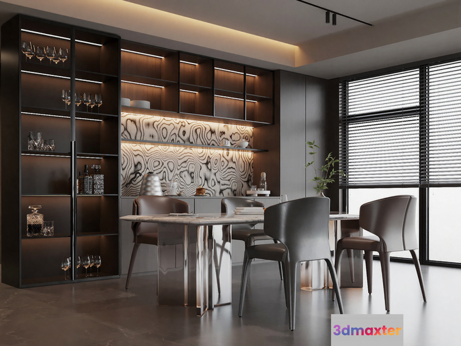 Modern Dining Room 3D Model - 11105 - VRAY Render