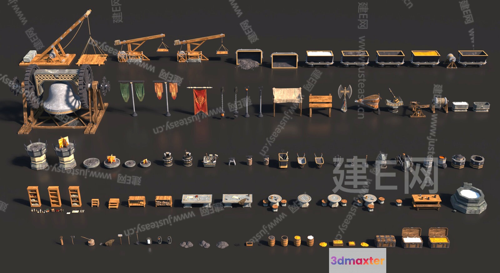3D Model Of Medieval Equipment 3D Model - 13311 - VRAY Render