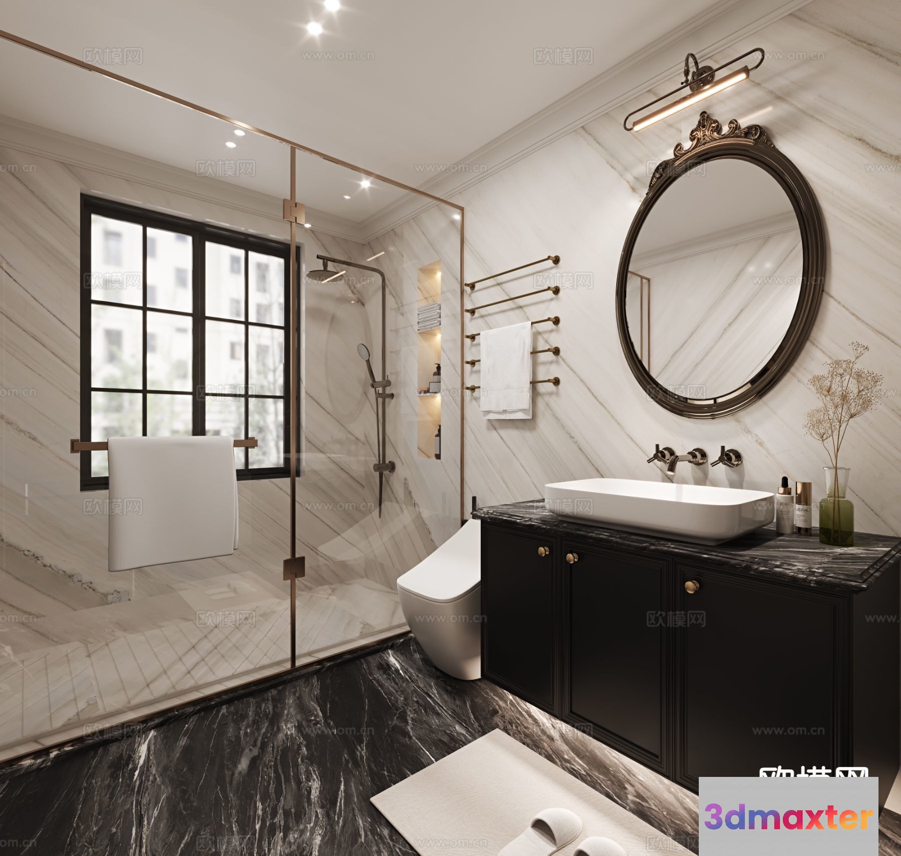A Marble Bathroom 3D Model - 9317 - CORONA Render