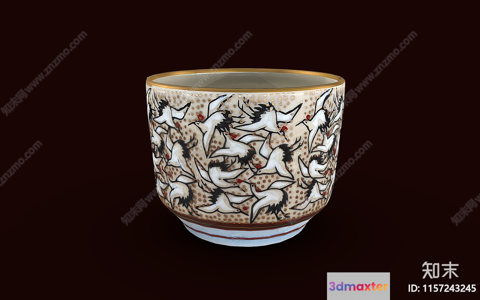 This Image Depicts A Ceramic Cup With A Unique Design 3D Model - 16598 - VRAY Render