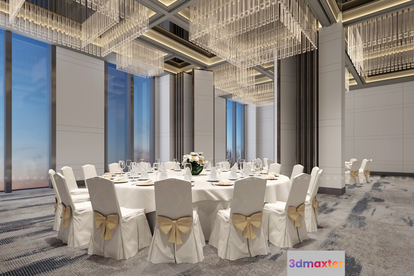 White Wedding Chairs 3D Model - 9255 - VRAY Render