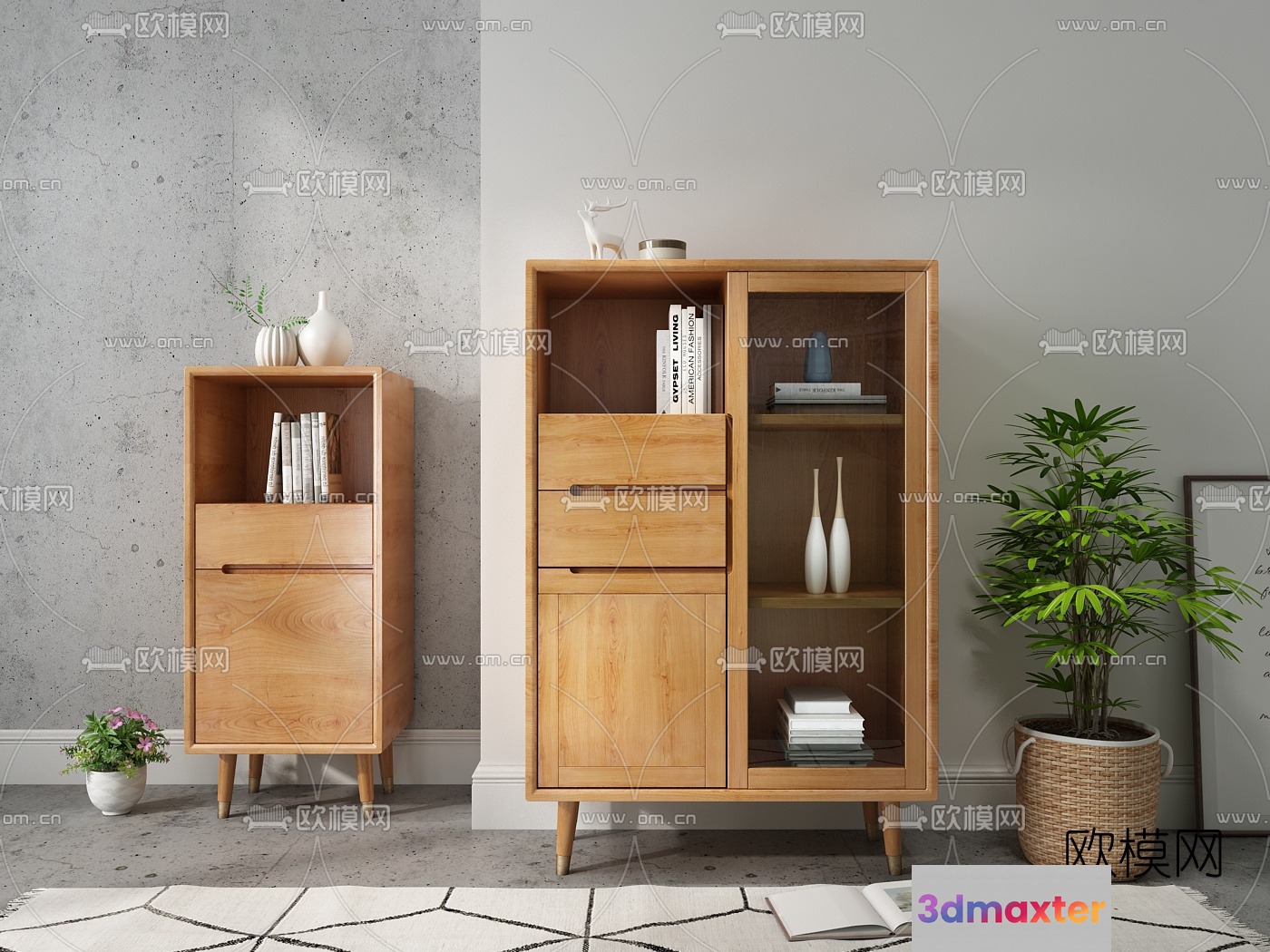 Modern Wooden Furniture 3D Model - 1573 - VRAY Render