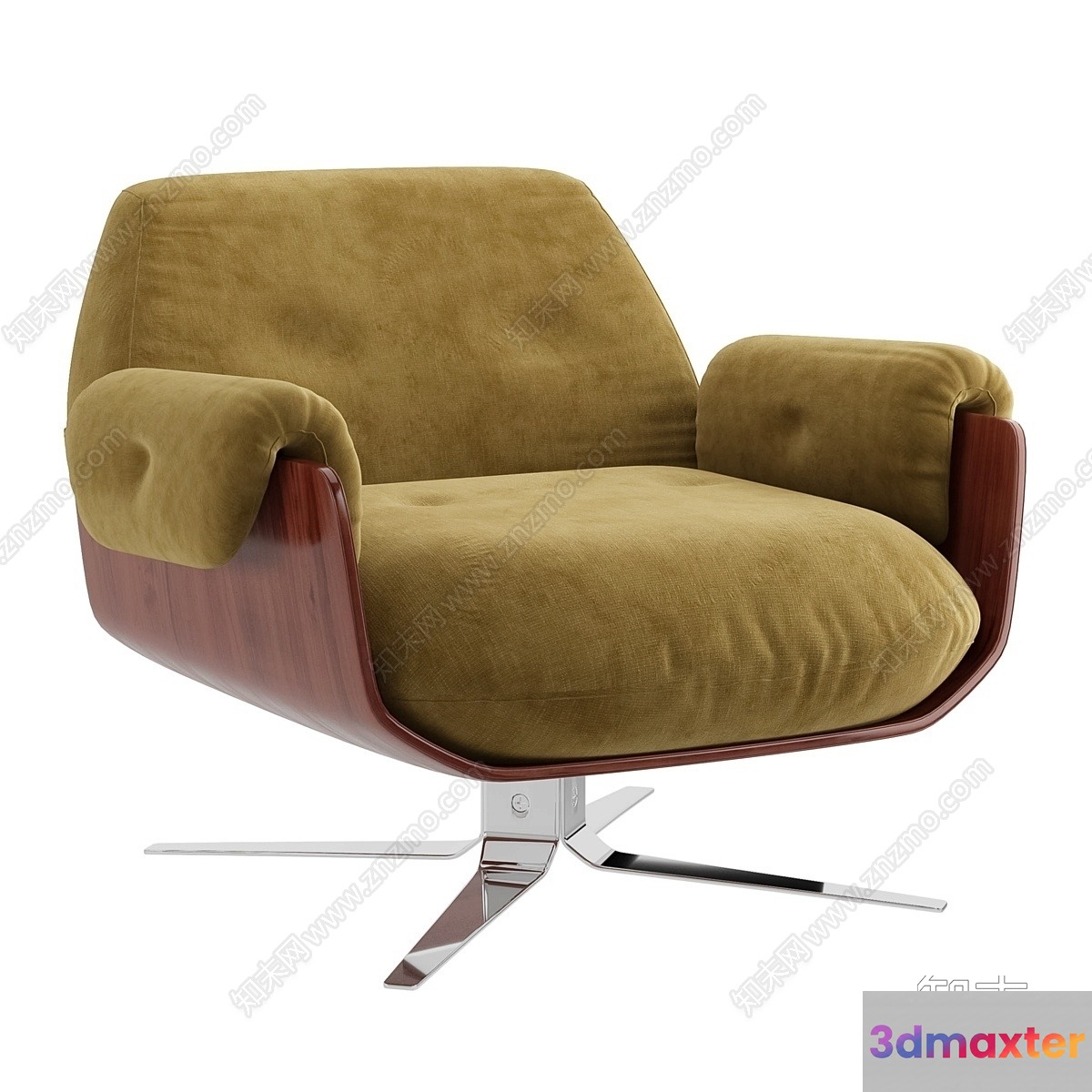 Modern Brown Chair 3D Model - 12286 - VRAY Render