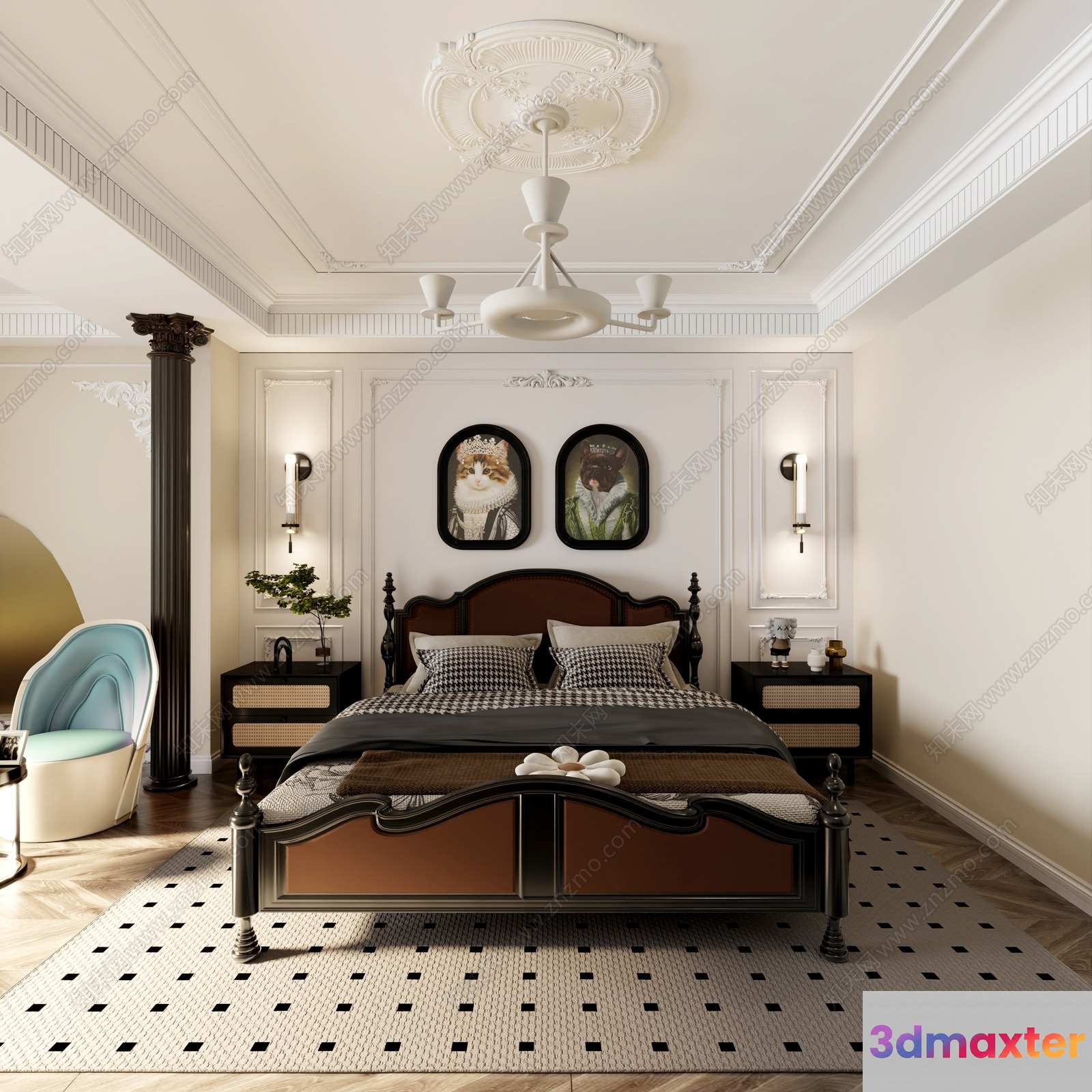 Cozy Bedroom 3D Model - 15430 - VRAY Render