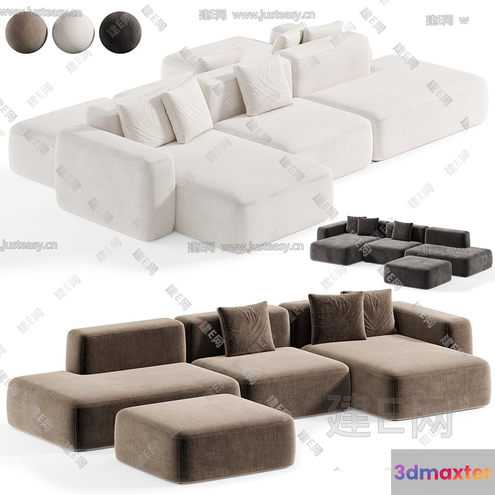 Modern Living Room 3D Model - 11163 - VRAY Render