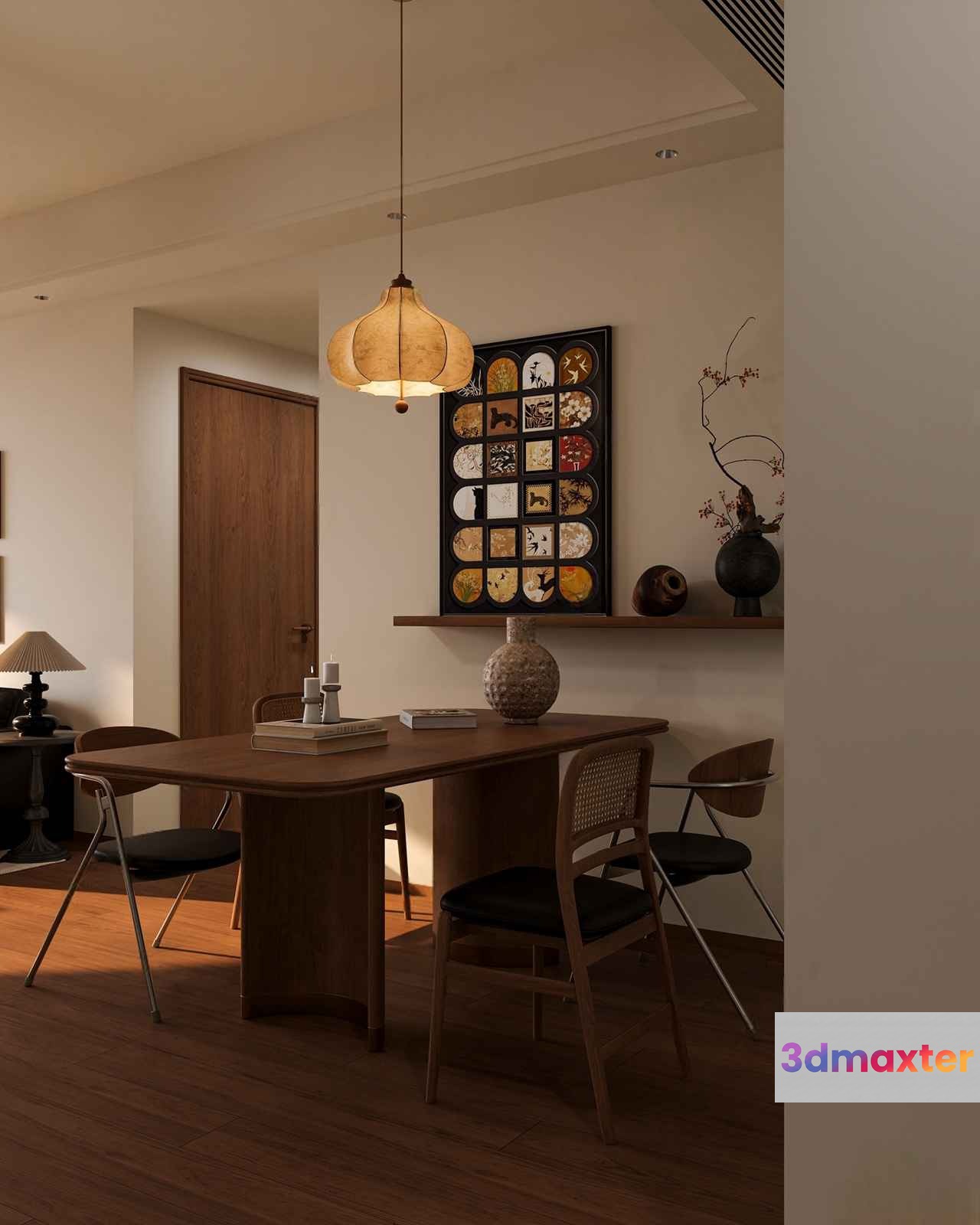 A Wooden Dining Table 3D Model - 5904 - CORONA Render