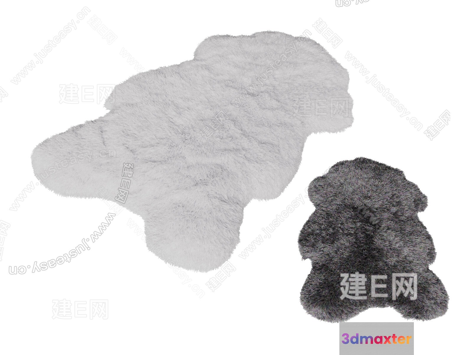 A Pair Of Furry Rugs 3D Model - 5753 - VRAY Render