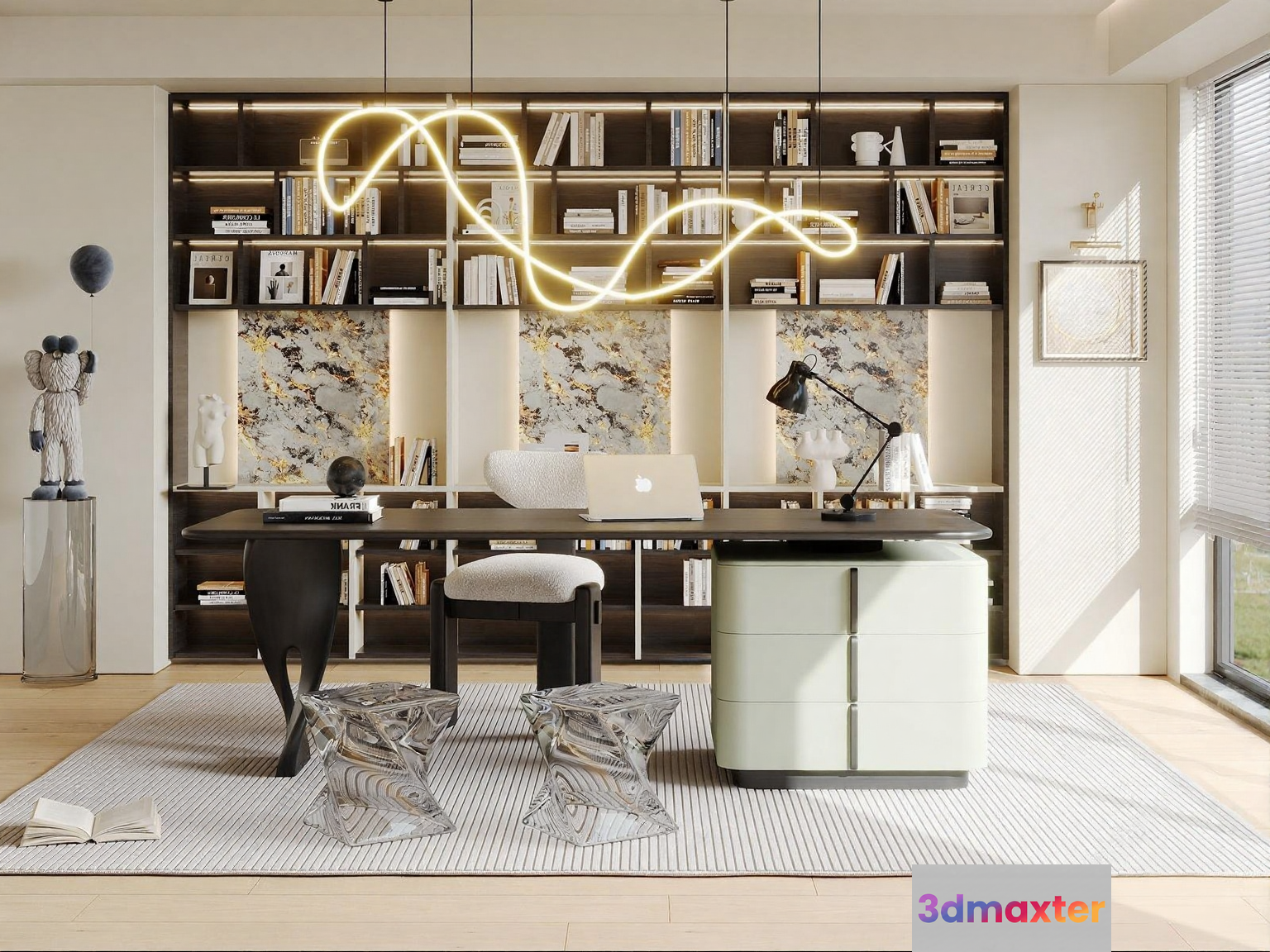 Modern Home Office 3D Model - 3992 - VRAY Render