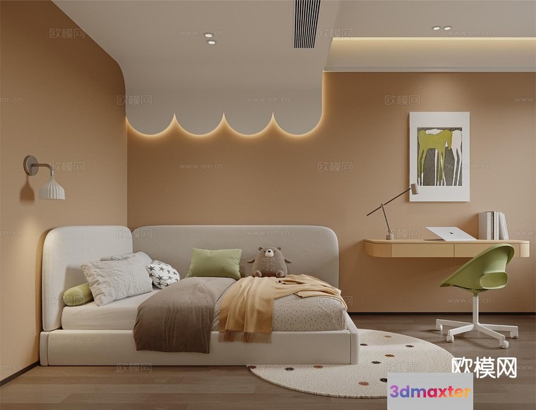 Cozy Bedroom 3D Model - 14225 - CORONA Render