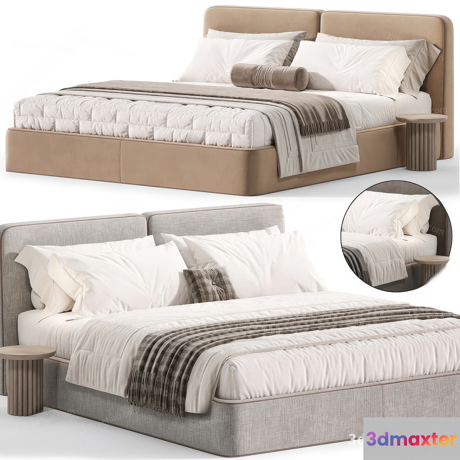 A Modern Bed 3D Model - 23328 - VRAY Render
