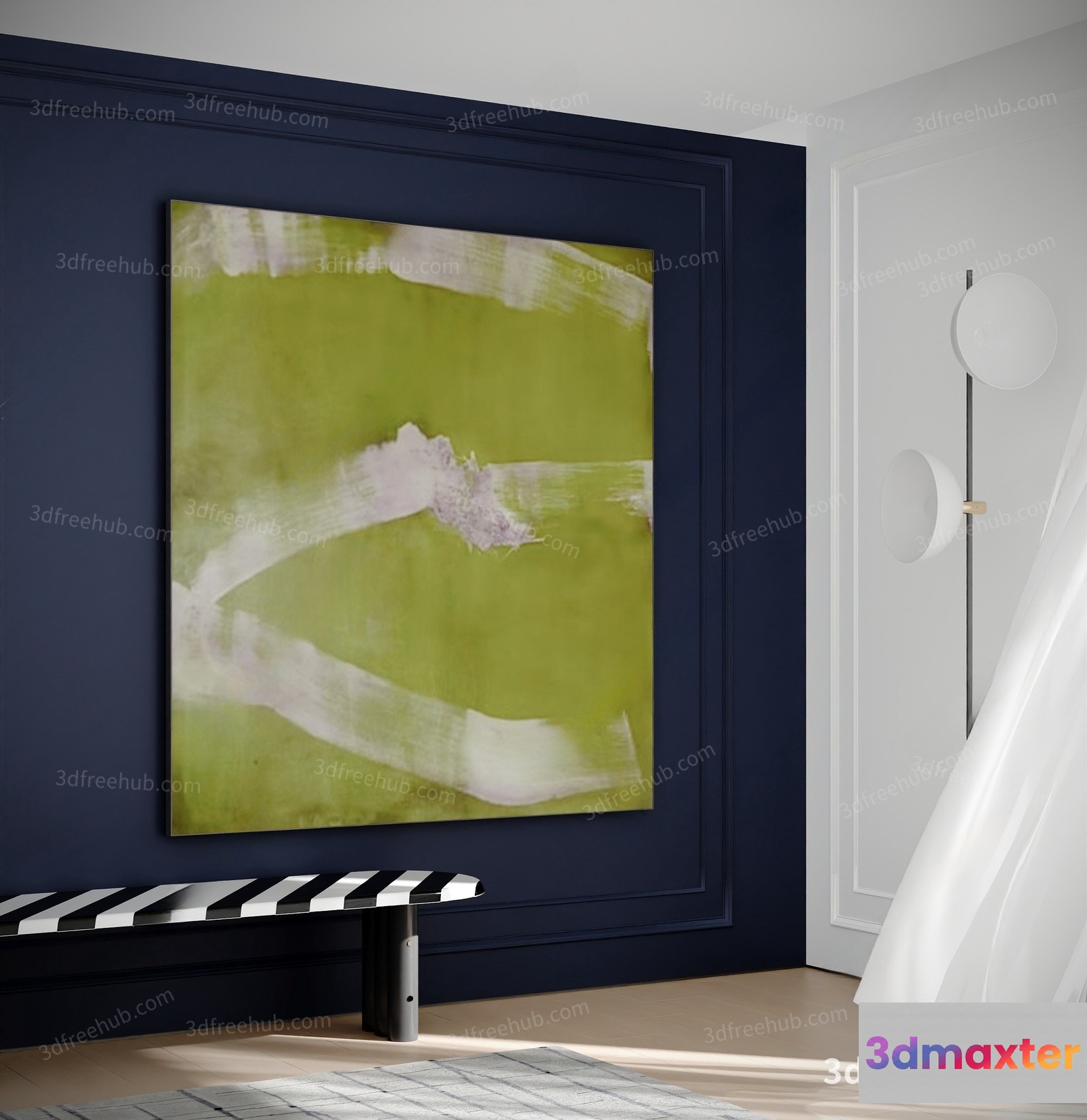 Modern Living Room 3D Model - 19887 - VRAY Render