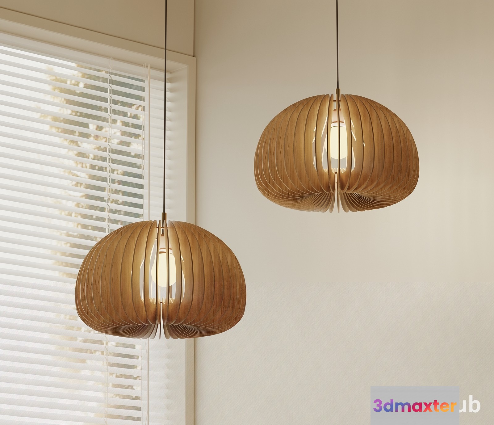 Wooden Pendant Lights 3D Model - 20230 - VRAY Render