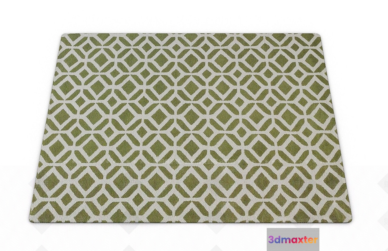 A Green And White Rug 3D Model - 11226 - VRAY Render
