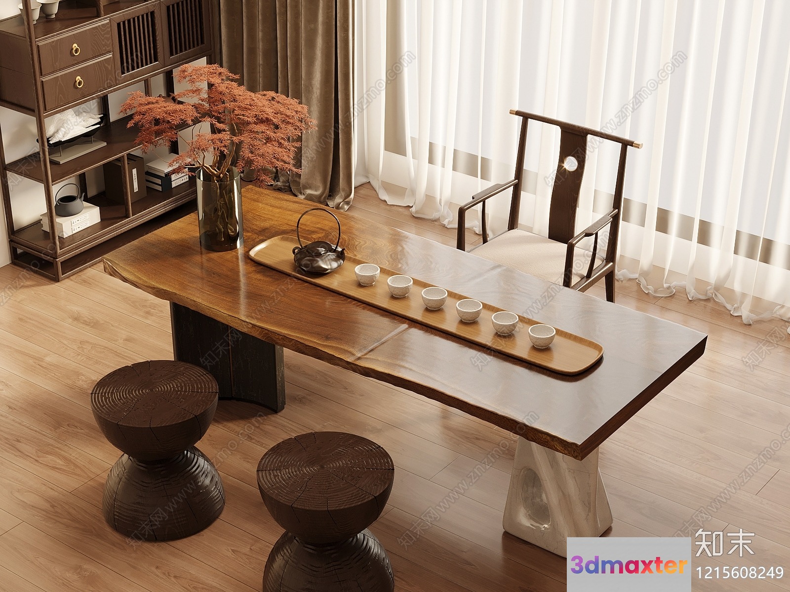A Wooden Table 3D Model - 16100 - VRAY Render
