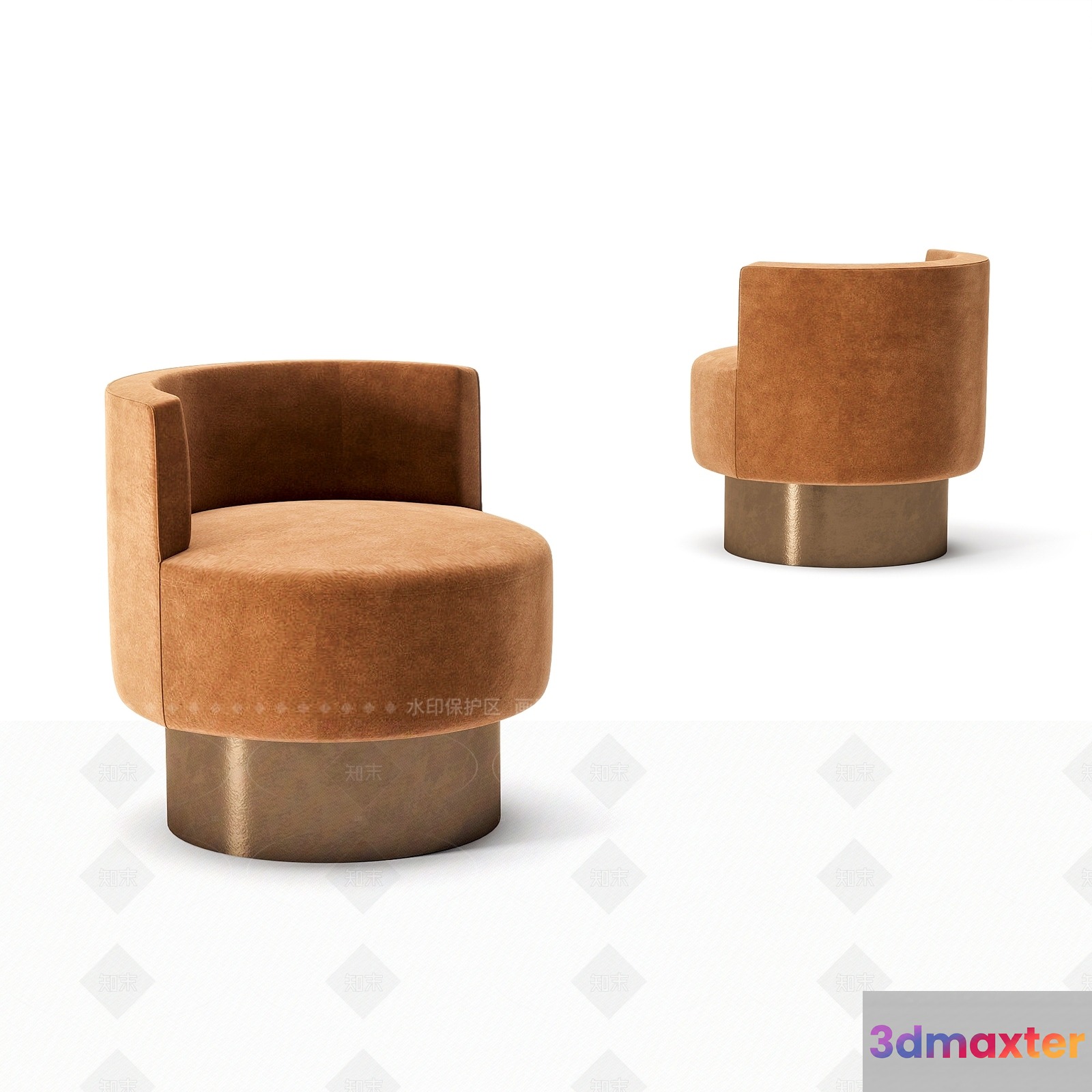 Modern Tan Chairs 3D Model - 10611 - VRAY Render