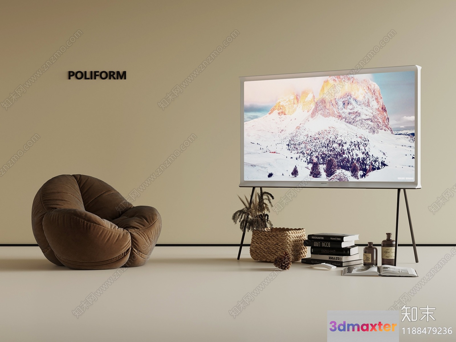 Modern Living Room 3D Model - 2939 - VRAY Render